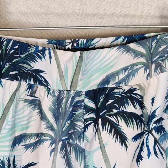 Rotita Navy Peacock Tropical Trees Print Surplice Poly Elastane Tankini Set Sz S - Picture 12 of 16